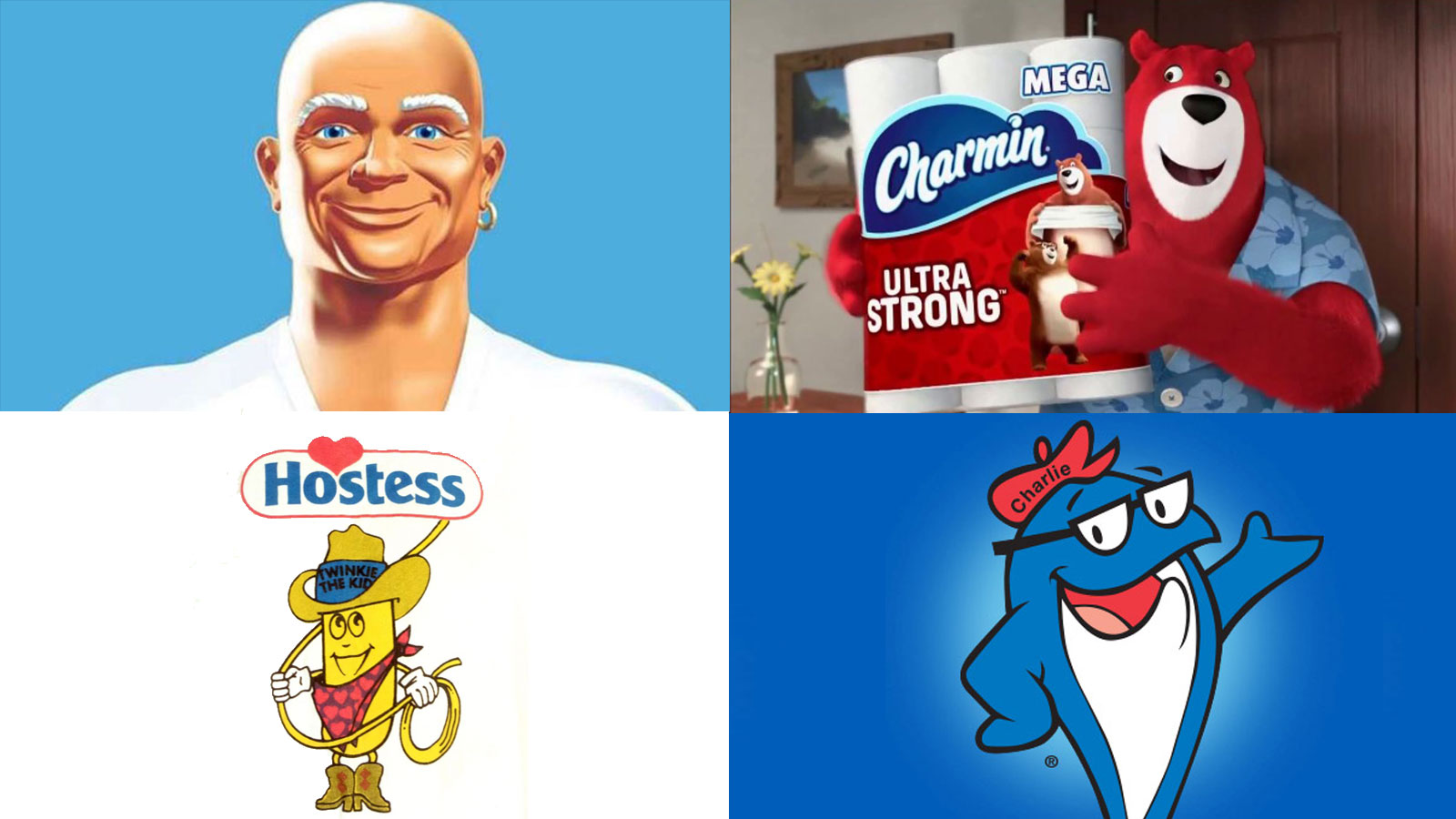 mister clean charmin bear hostess twinkie and charlie the tuna