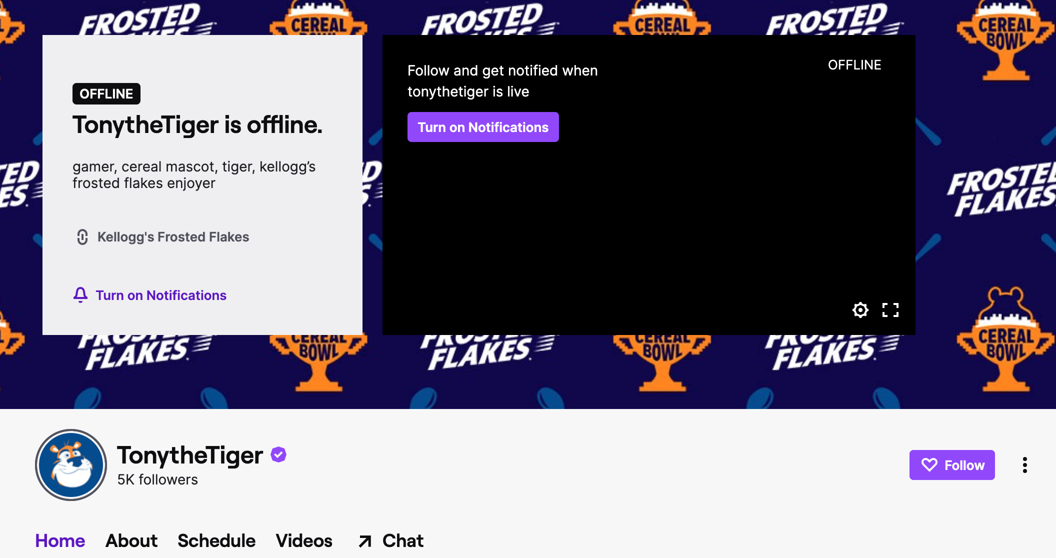 tony the tiger on twitch