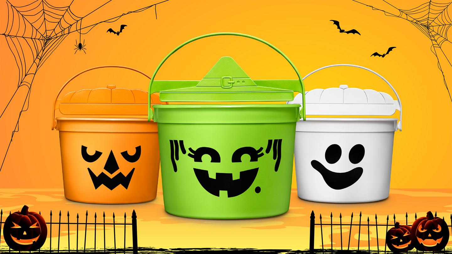 Promotional photo of McDonald's "Boo Buckets" Halloween promotion