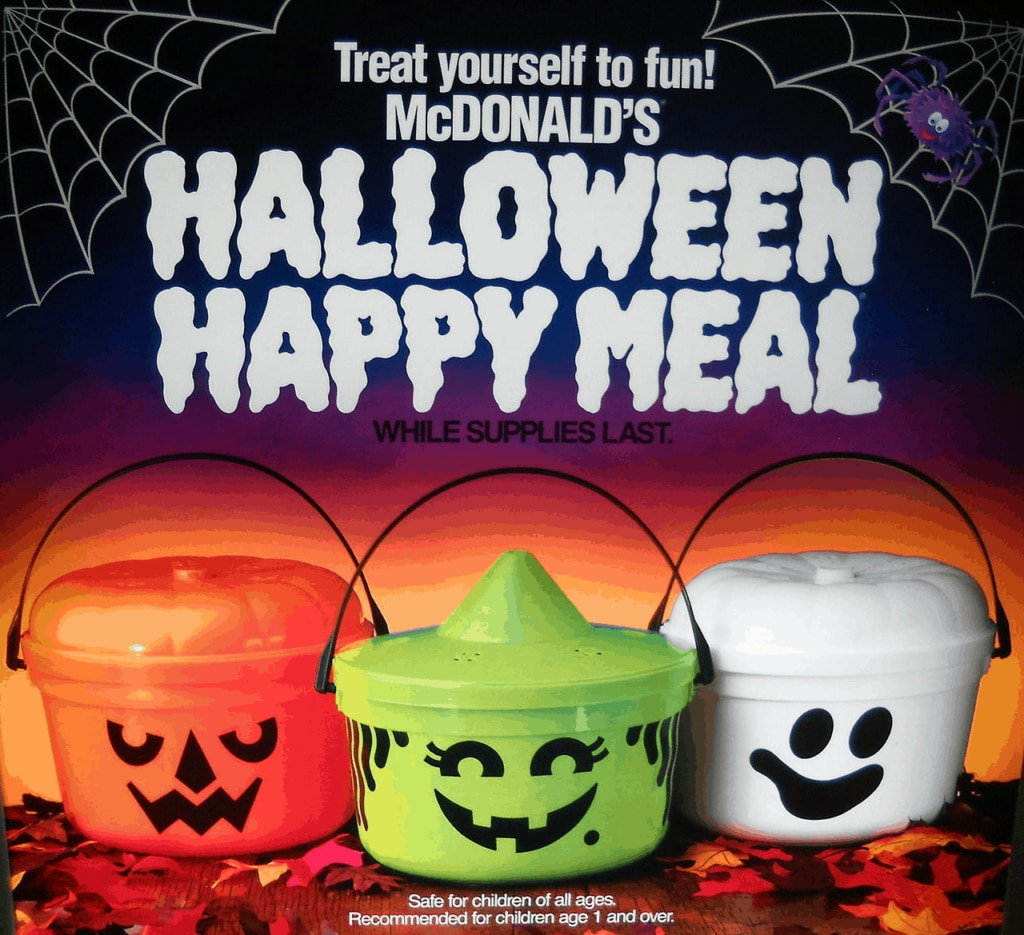 Promotional photo of McDonald's "Boo Buckets" Halloween promotion